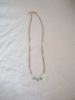 Lilac Necklace - Apatite, Pearl