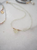 Lemon Quartz Carved Flower Necklace