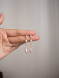 Pearl and Herkimer Diamond Earrings