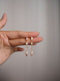 Pearl and Herkimer Diamond Earrings