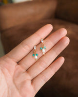 Pearl and Amazonite Flower earrings