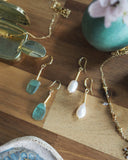 Stem Earrings (Pearl, Antique Glass)