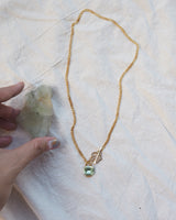 Olive Peridot Charm Necklace