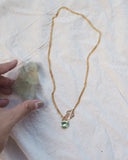 Olive Peridot Charm Necklace