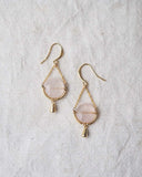 Bell Earrings in Rose Quartz