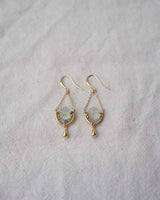 Bell earrings - Prehnite, Labradorite