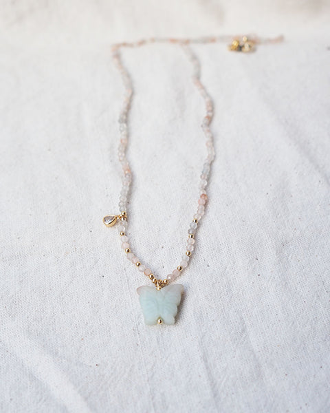 Jade Butterfly Amulet Necklace