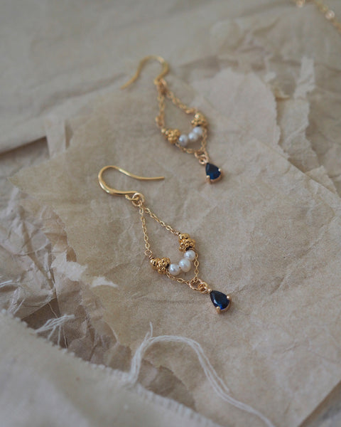 Dahlia Earrings - Sapphire