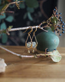 Bell earrings - Prehnite, Labradorite