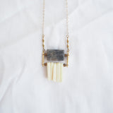 Jasper and Bone Fringe Necklace
