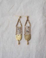 Marble Earrings, Pearl (Petite)