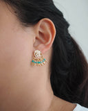 Medallion Earrings in Amazonite