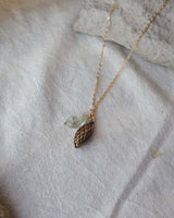 Pine Cone, Green Amethyst Necklace